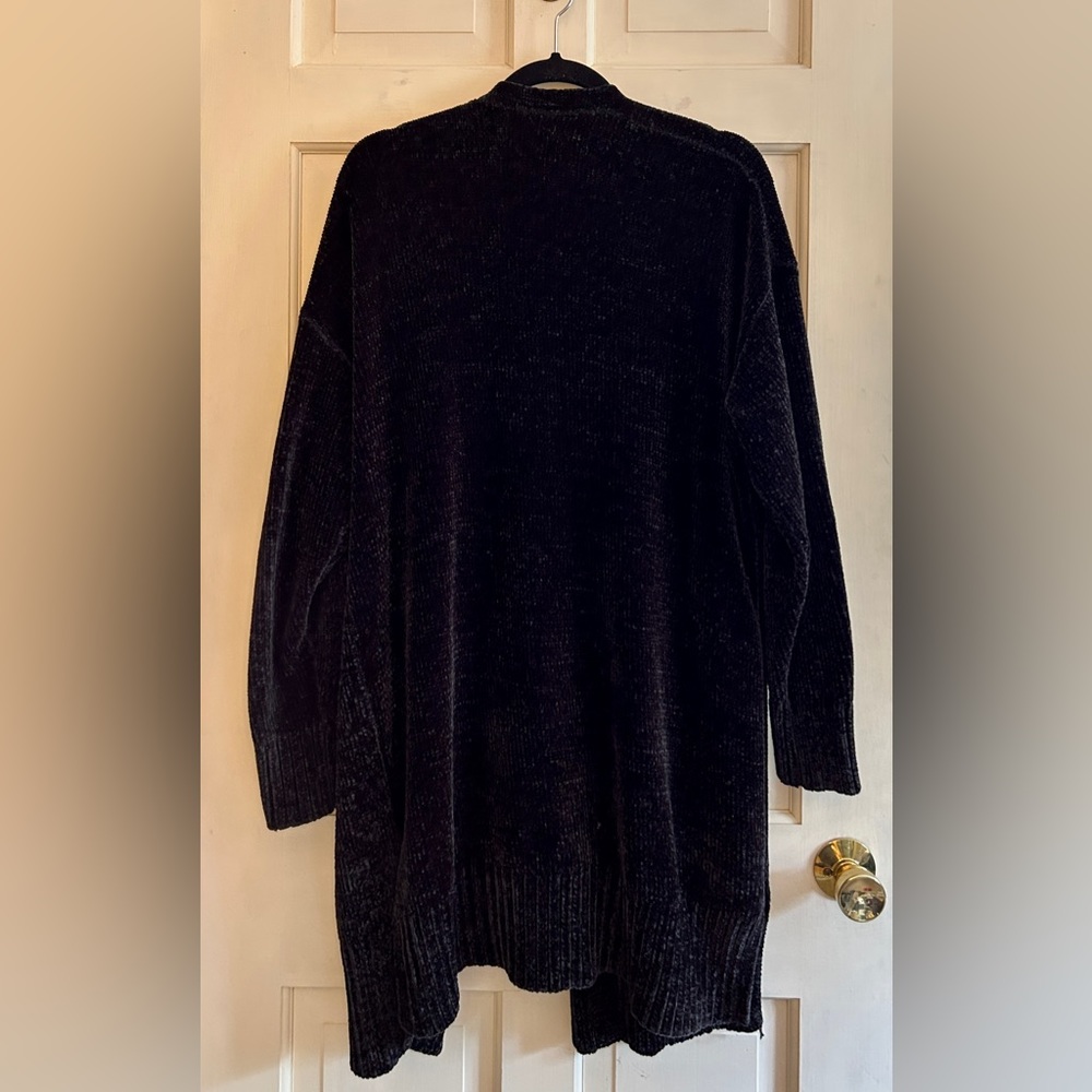 Black Chenille Cardigan